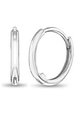 very nice white gold plain huggie hoop baby earrings